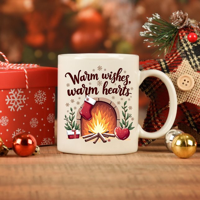 Warm Wishes, Warm Hearts Christmas Mug (Creator Uploaded)