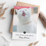 Warm Wishes & Wet Kisses Cat Greeting Card<br><div class="desc">Send some love this holiday with these adorable,  "Warm wishes and wet kisses" cat photo cards!</div>