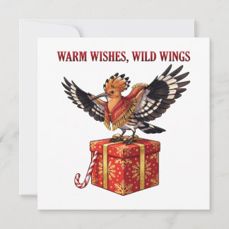Warm Wishes Wild Wings Hoopoe Christmas Gift Desig Invitation