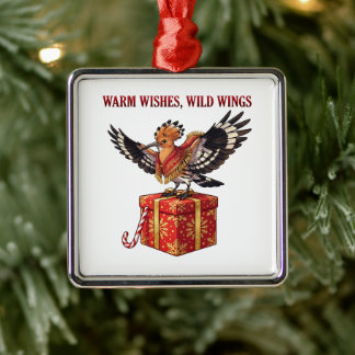Warm Wishes Wild Wings Hoopoe Christmas Gift Desig Metal Ornament