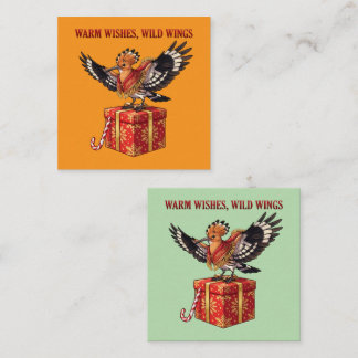 Warm Wishes Wild Wings Hoopoe Christmas Gift Desig Square Business Card