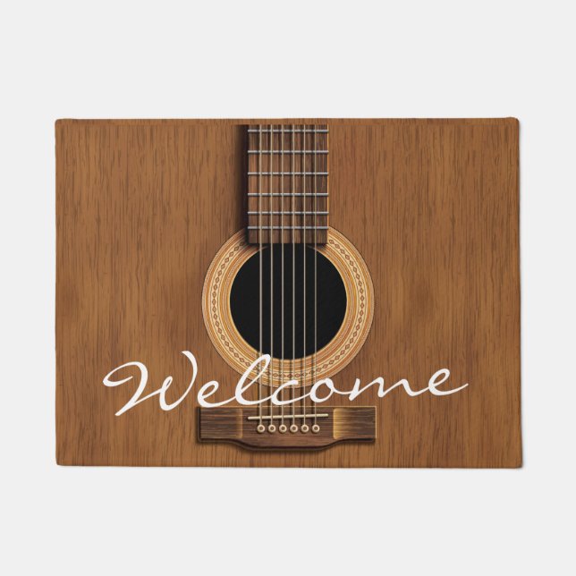 Warm Wood Acoustic Guitar Doormat (Front)