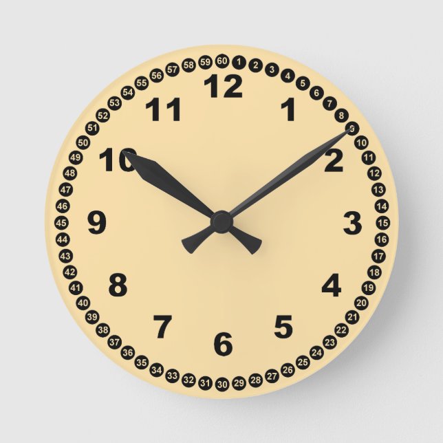 Warm Yellow and Black Wall Clock (Front)