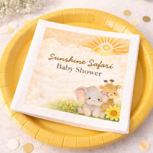 Warm Yellow Safari Sunshine Baby Shower Napkin