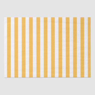 Warm Yellow, White Narrow Stripes, Elegant Modern Tissue Paper