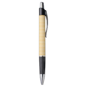 Warm Yellow & White Striped Fun & Cool School Work Pen