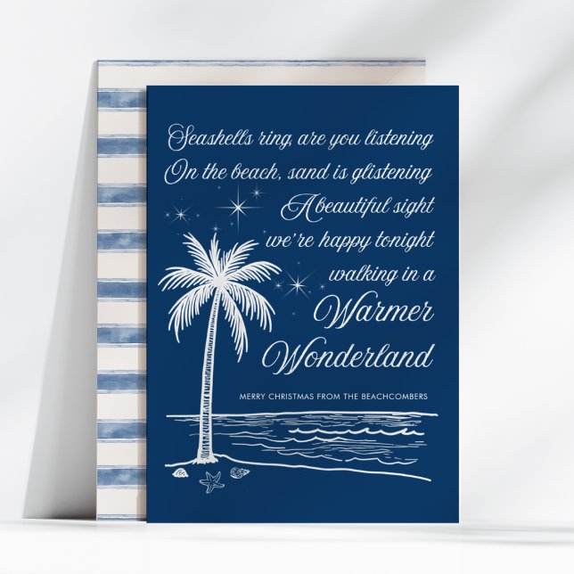 Warmer Wonderland Palm Tree Beach Christmas Holiday Card (Creator Uploaded)