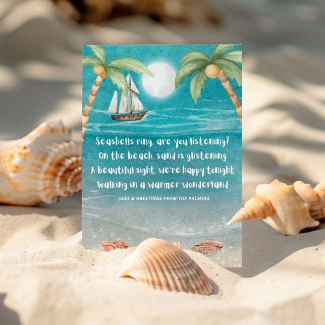 Warmer Wonderland Tropical Beach Christmas  Holiday Card (Creator Uploaded)
