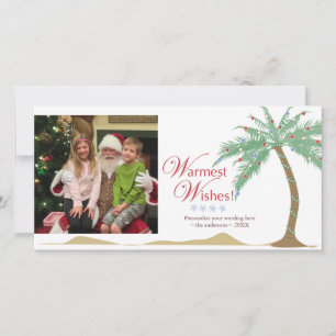 Warmest Holiday Wishes, Christmas Beach Palm Tree Card