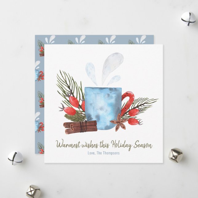 Warmest Holiday Wishes Cozy Mug (Front/Back In Situ)