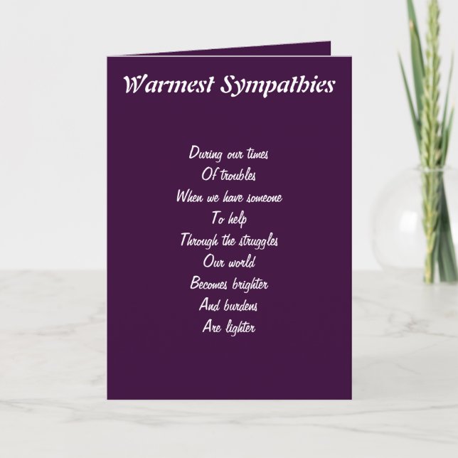 Warmest sympathies  greeting cards (Front)