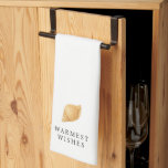 Warmest Wishes Beach Modern Christmas Kitchen Towel<br><div class="desc">Modern Christmas kitchen towel featuring a simple and fun design with a seashell along with the greeting "Warmest Wishes".</div>