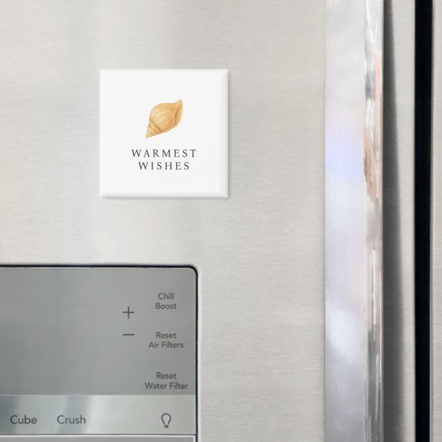 Warmest Wishes Beach Modern Christmas Magnet (In Situ (Fridge))