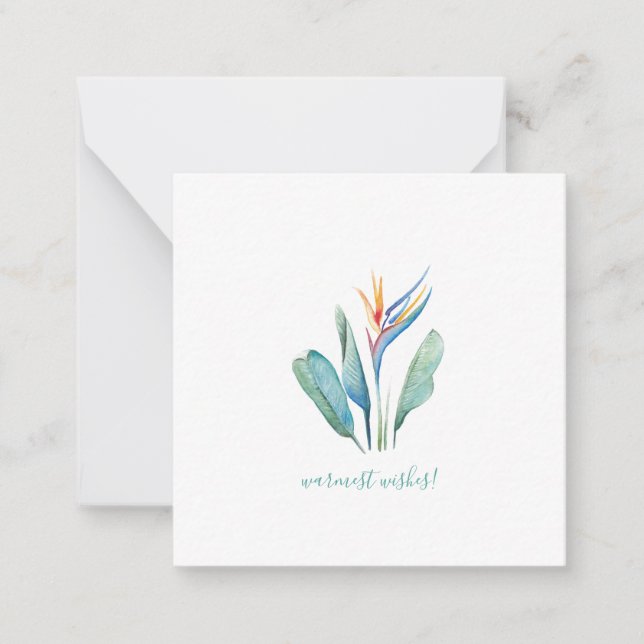 Warmest Wishes Bird of Paradise Mini Christmas Card (Front)