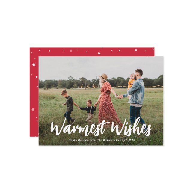 warmest wishes christmas holiday card (Front/Back In Situ)
