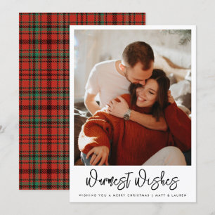 Warmest Wishes Couple Photo Christmas Holiday