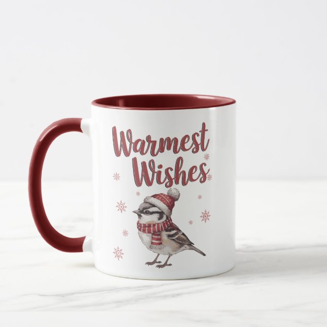 Warmest Wishes – Cozy Winter Bird Mug (Left)