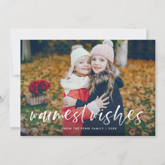 Warmest wishes holiday photo card