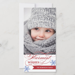 Warmest Wishes Holiday Photocard Card