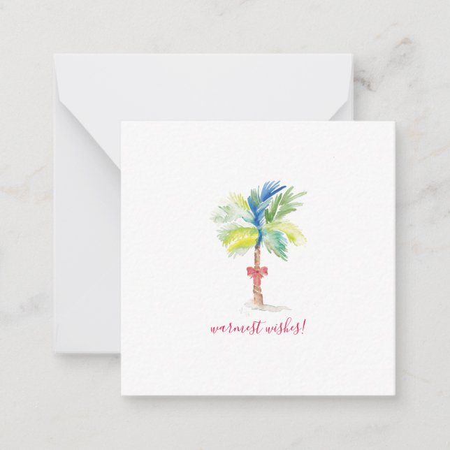 Warmest Wishes Mini Christmas Palm Tree Card (Front)