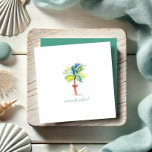 Warmest Wishes Mini Christmas Palm Tree Card<br><div class="desc">Send sunshine and seasonal cheer with these mini Christmas cards with envelopes, perfect for spreading tropical vibes during the holidays! This Christmas July holiday card set includes original holiday notecards designed with love and hand-painted watercolor Christmas cards by Victoria Grigaliunas of Do Tell A Belle. Each card features a festive...</div>