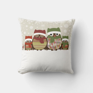 Warmest Wishes Owl Family Pillow