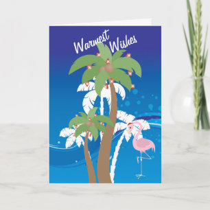Warmest Wishes Palm Trees Beach Christmas Holiday