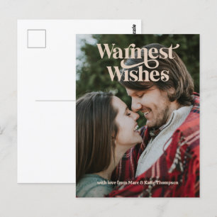 Warmest Wishes Retro Type Post Card