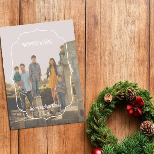 Warmest Wishes Southern Geometric Frame Christmas Holiday Card