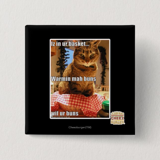 Warmin mah buns 2 inch square button (Front)
