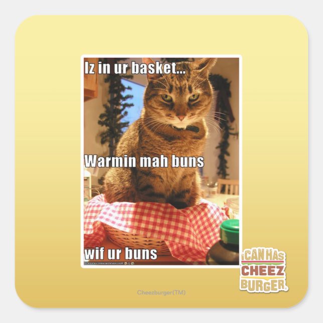 Warmin mah buns square sticker (Front)