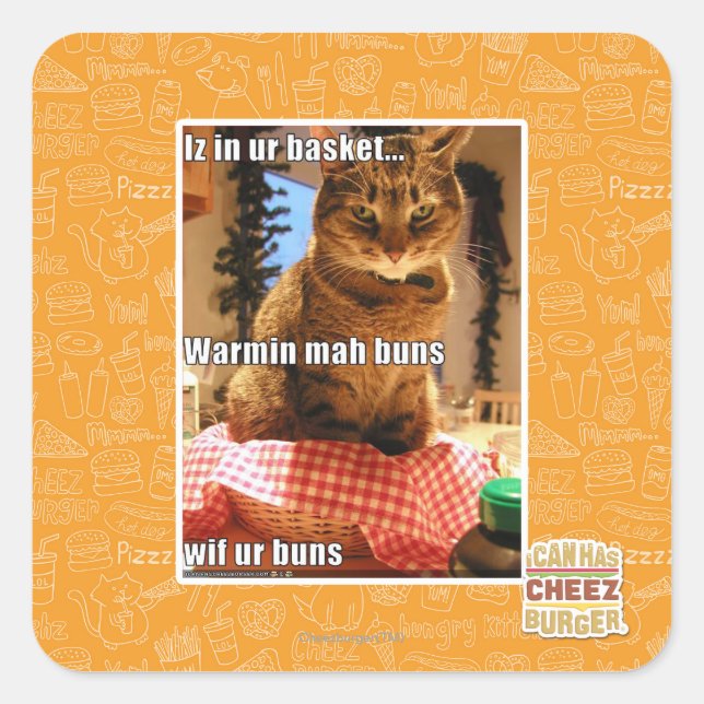 Warmin mah buns square sticker (Front)
