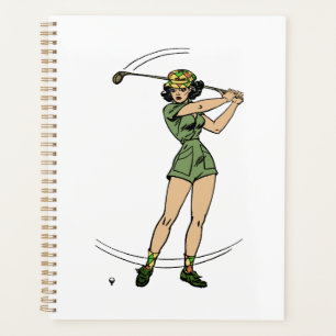 Warming Up for Golf Lady Golfer   Planner