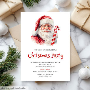Warmish classic Santa Claus Christmas invitation