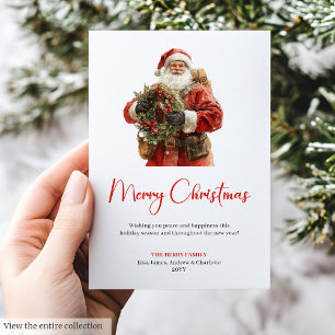 Warmish Santa Claus Traditional Festive Christmas Holiday Card