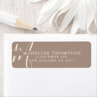 Warmth Beige Monogrammed Script Address