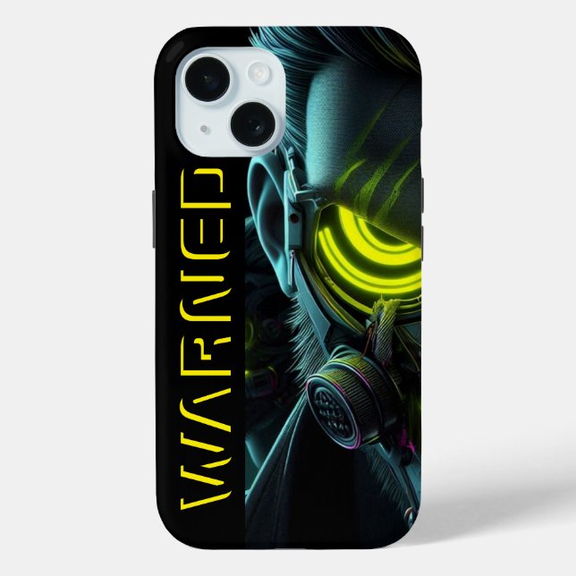 Warned in Neon: Bold  Trendy Phone Case/iPhone 15  Case-Mate iPhone Case (Back)