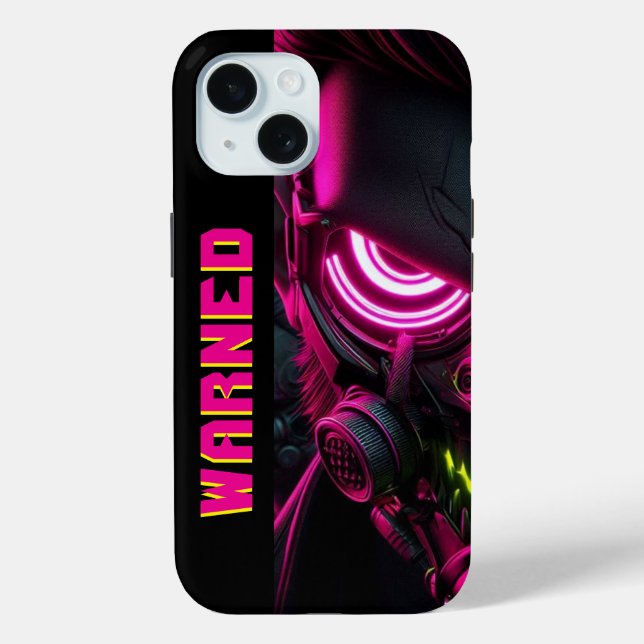 Warned in Neon: Bold  Trendy Phone Case/iPhone 15  Case-Mate iPhone Case (Back)