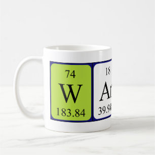 Warner periodic table name mug
