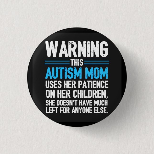 Warning 1 Inch Round Button (Front)