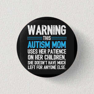 Warning 1 Inch Round Button