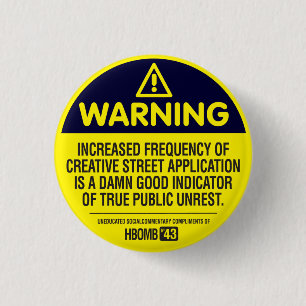 Warning 1 Inch Round Button