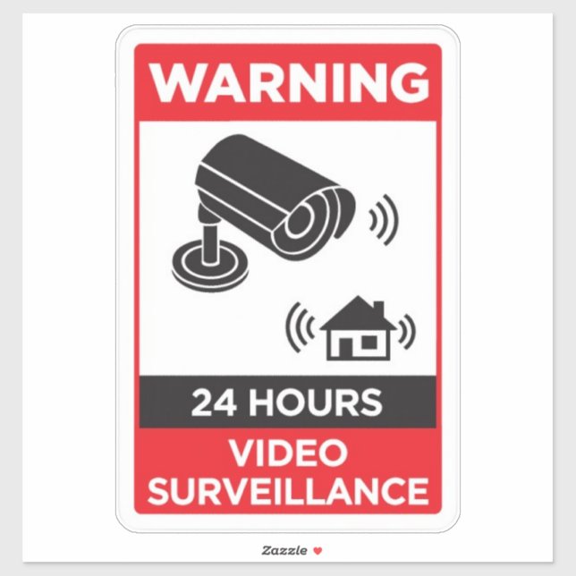 Warning 24 Hour Video Surveillance No Trespassing  (Sheet)