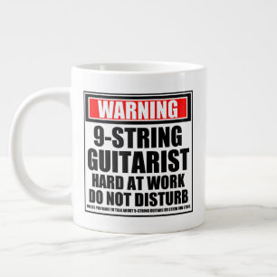 Warning 9-String Guitarist Hard At Work Large Coffee Mug