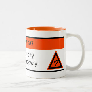 WARNING: allergic to stupidity Two-Tone Coffee Mug
