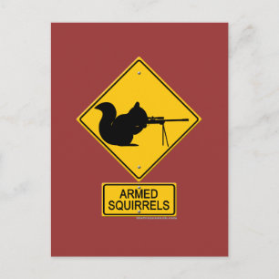 Warning Armed Squirrels Postcard
