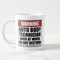 Warning Auto Body Technician Hard At Work