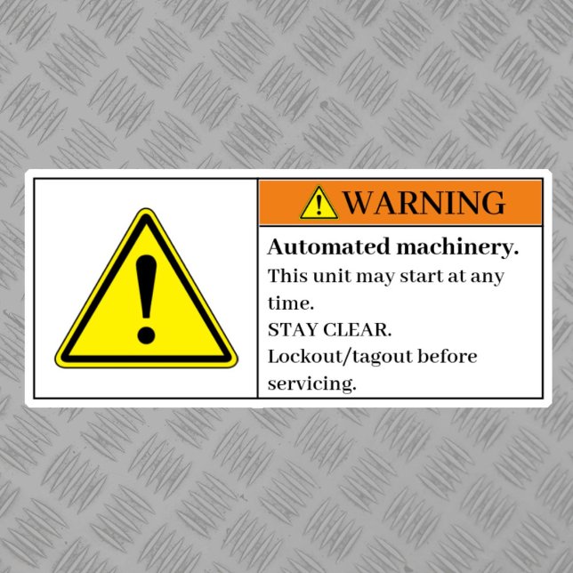 Warning Automated Machinery Label (Creator Uploaded)