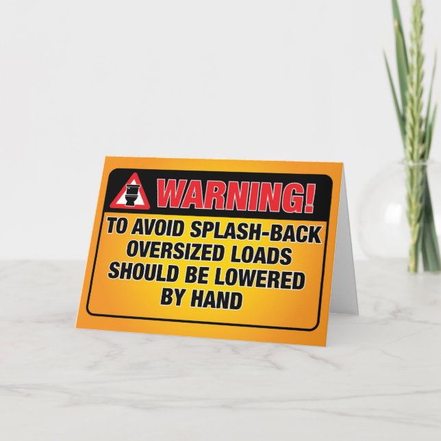 WARNING - Avoid Splash-Back Bathroom Birthday Card (Front)