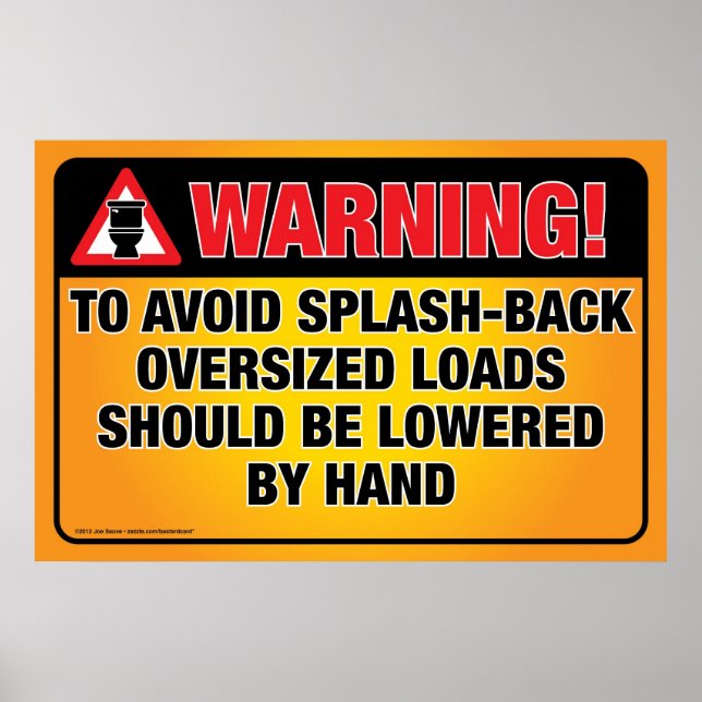WARNING - Avoid Splash-Back Bathroom Poster (Front)